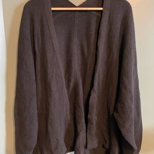 Lululemon Classic Black Women's Open Front batwing Cardigan Sweater